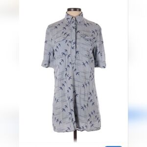 Anthropologie  11.1 tylho blue bird print midi dress.  Sz large.